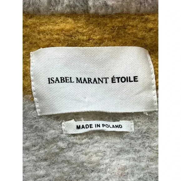 Isabel Marant Etoile Womens Multicolor Gabrie Striped Wool Coat Jacket S… - Picture 7 of 16